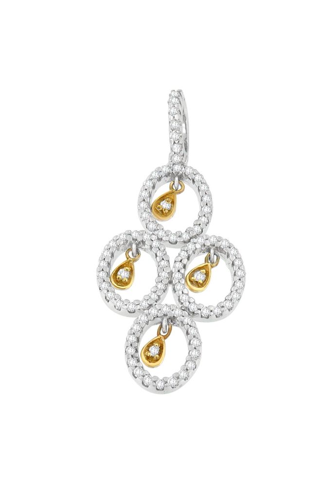 14K Two- Toned Gold 2/5 cttw Round Diamond Necklace